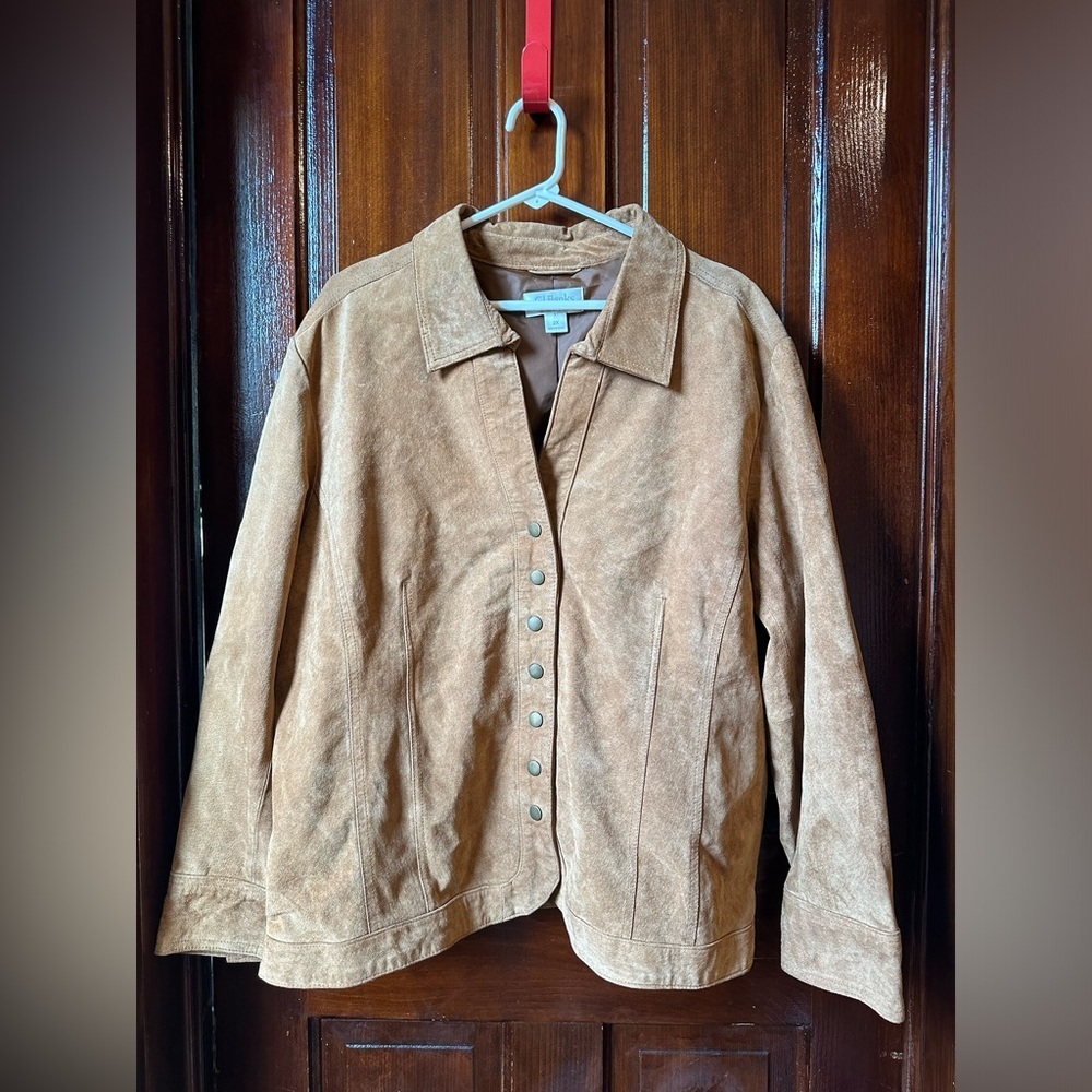Vtg Christopher & Banks Suede Tan Jacket
